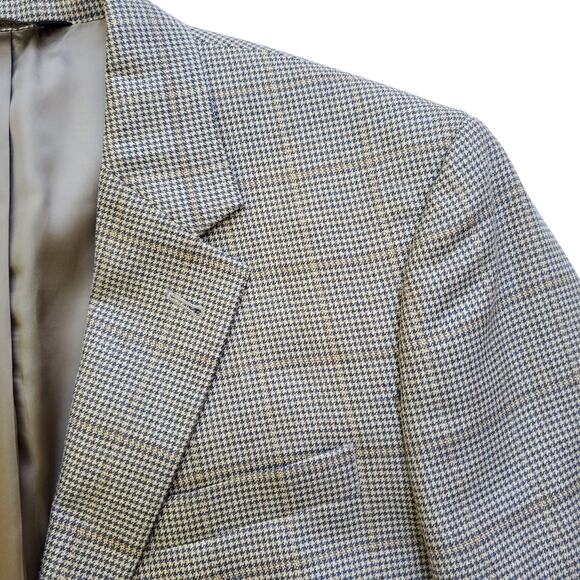 JoS. A. Bank Signature Collection Silk Wool Houndstooth Sport Coat Blazer 40R - Picture 3 of 16